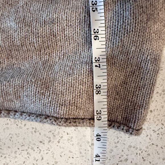 Old Navy Vintage Sweater Dress L Beige Cotton Wool Blend Hooded Pocket Retro Y2K - Picture 8 of 9